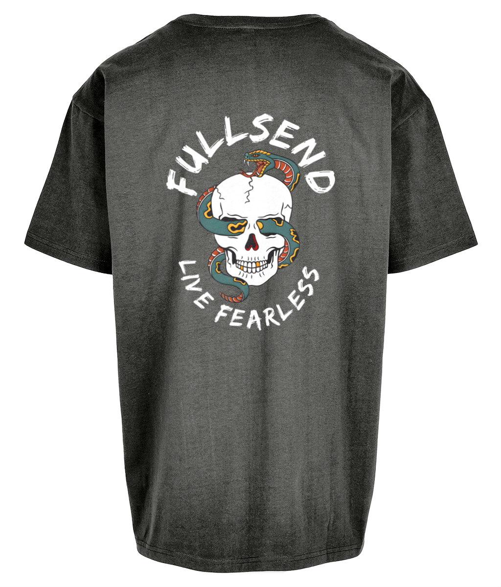 FULLSEND Snakes & Skulls Heavy Oversized Tee (Dark)