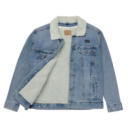 FULL SEND Unisex Denim Sherpa Jacket