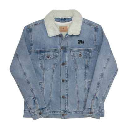 FULL SEND Unisex Denim Sherpa Jacket